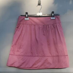 LOFT Mini Skirt Eyelet Trim Size 4 Mauve 100% Cotton